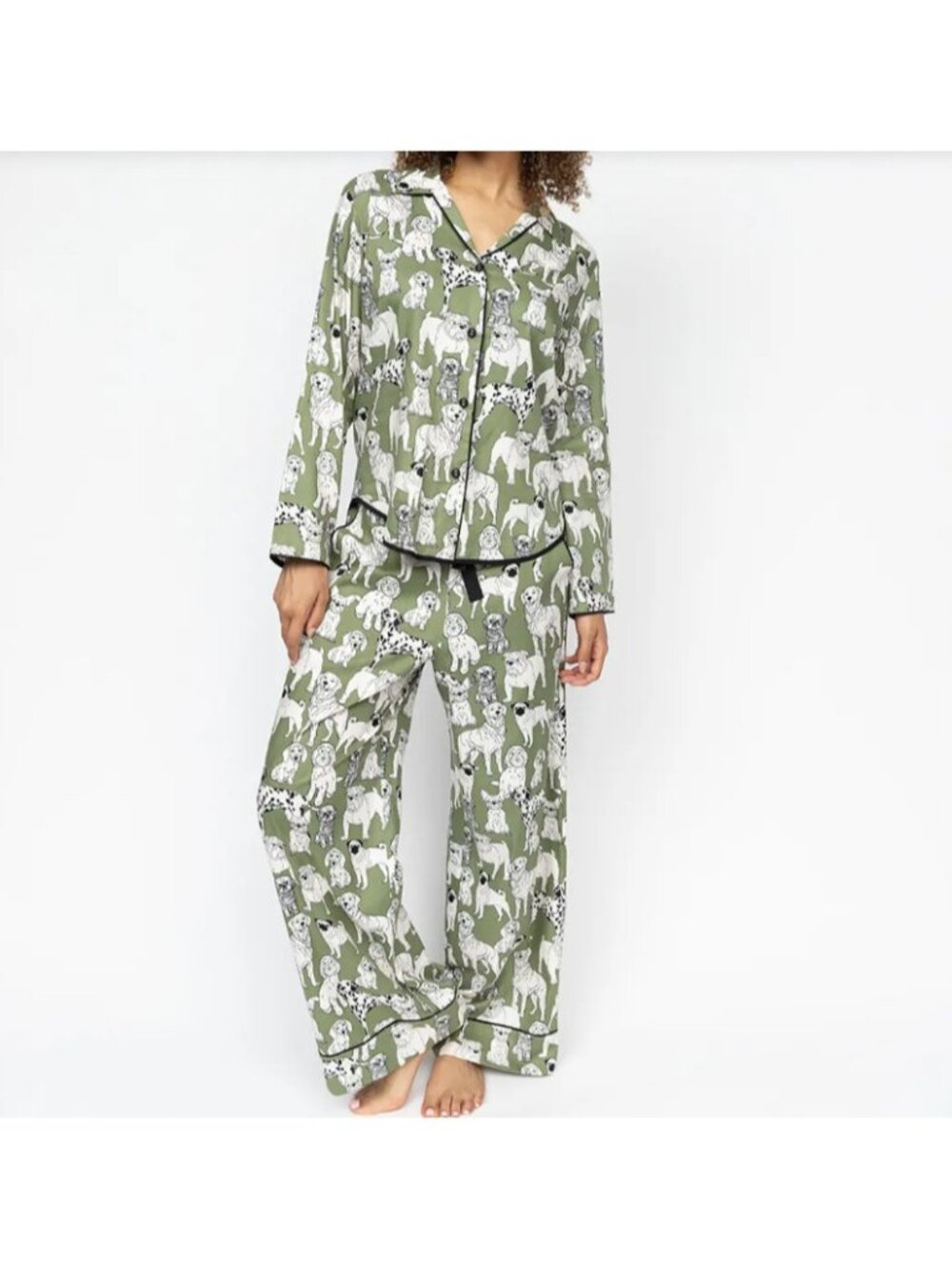 Cyberjammies Nancy Sage Green Dog Print Pyjama Set ( 10 )